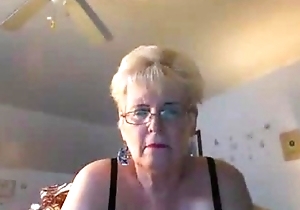 Busty Tow-headed Granny Forth Glasses Masturbate