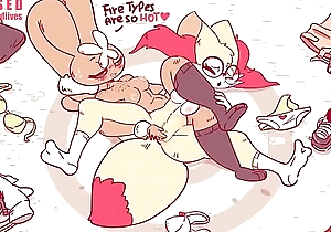 Pokemon Lopunny Dominating Braixen all over Wrestling by Diives